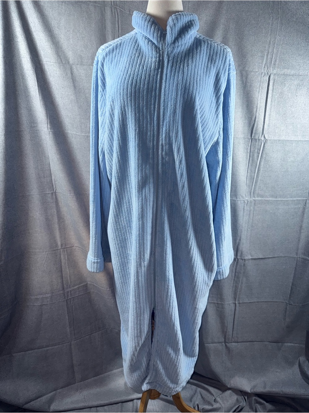 86A-Bobbie Brooks Light Blue Plush Zip-Front Teddy Jacket